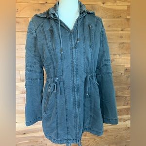 Marrakech Anthropologie Gray Utility Jacket Anorak Coat Sz S